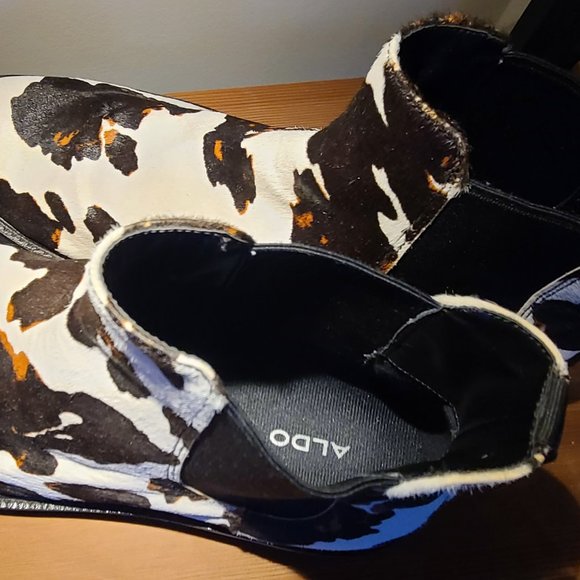 Cow Print Animal Chelsea Boots Booties ALDO - Picture 3 of 12